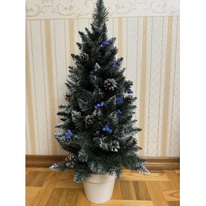 Изображение товара -  Елка в горшке 0.9 м с шишками Кармен Белый Круглый