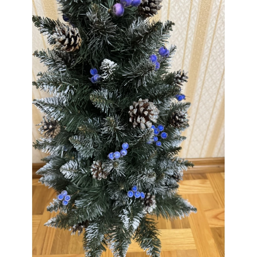 Ялинка в горщику 0.9 м з шишками Кармен Білий Круглий